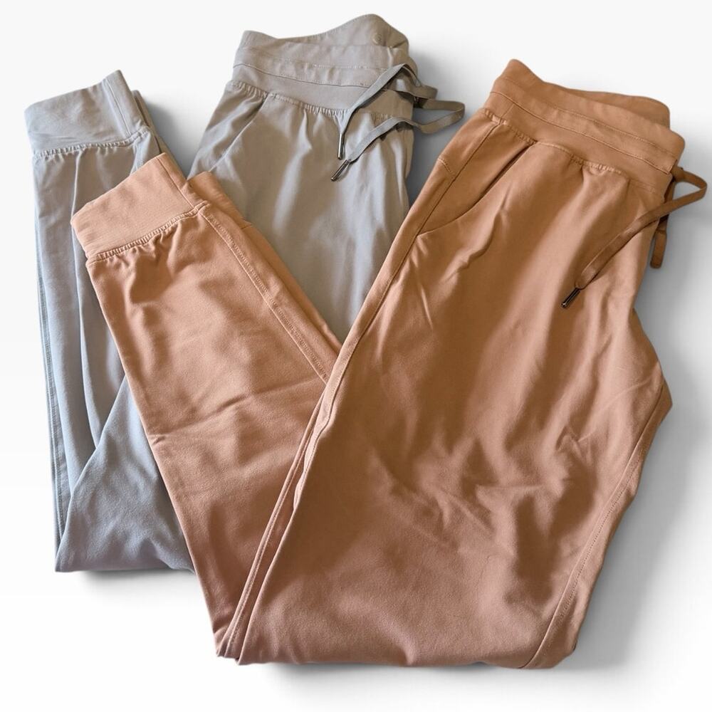 Zyia Active Jogger Pants Lot of 2 Sz L Gray Clay Brown Workout Athleisure Comfy